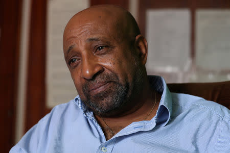 FILE PHOTO: Berhanu Nega, an exiled Ethiopian Ginbot 7 rebel leader speaks during a Reuters interview at his office in Addis Ababa, Ethiopia October 19, 2018. REUTERS/Tiksa Negeri