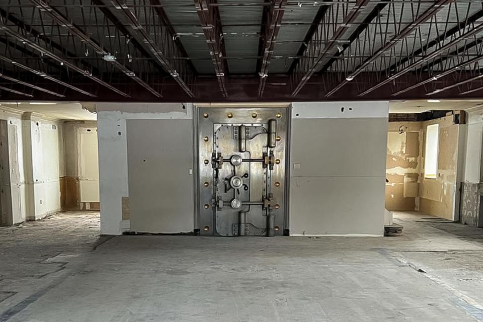 Construction of Neshaminy Creek Brewing's new Harleysville location, at the former Harleysville National Bank building, is currently underway. Plans for the interior involve preserving some of the building's original character, such as keeping this bank vault.
