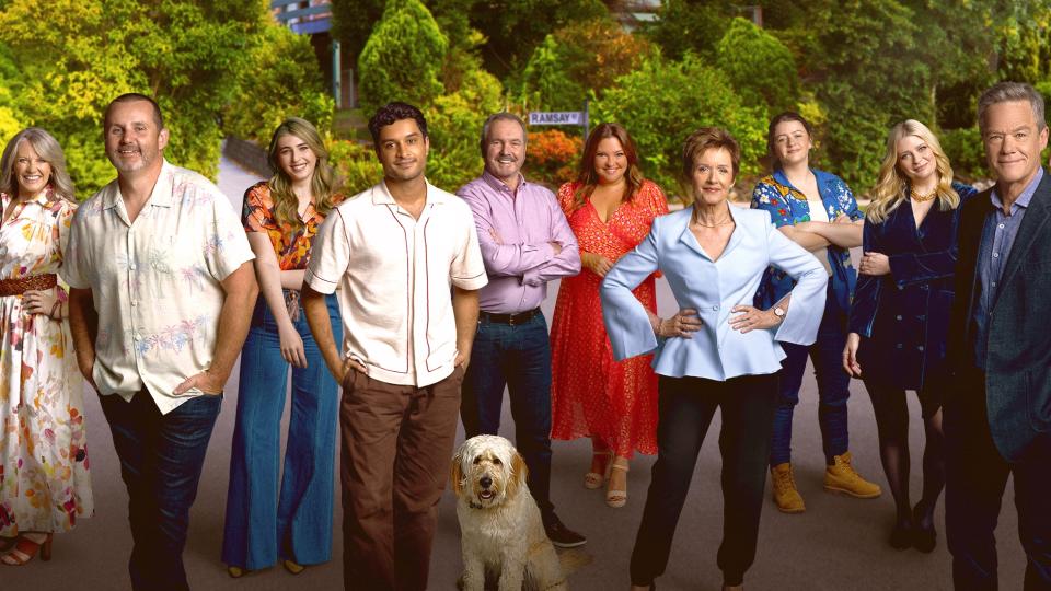 Neighbours cast shot 2023