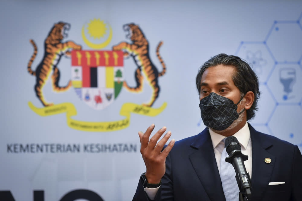 Health Minister Khairy Jamaluddin acknowledged that having to always be on guard takes a toll on everyone, but stressed that it was a necessity in a pandemic, so that life can be as ‘near normal’ as possible. — Bernama pic