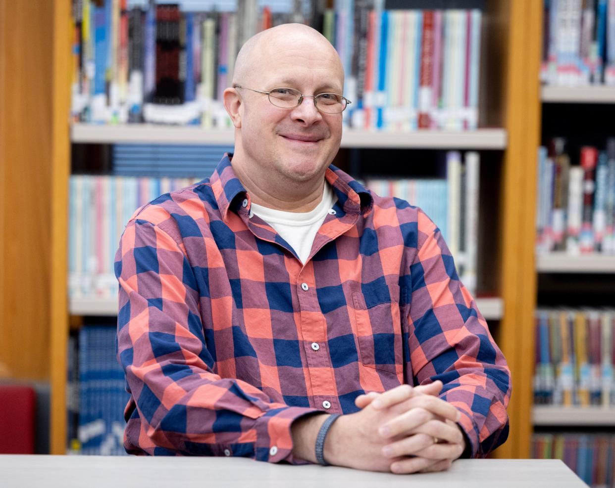 Matthew Fiegenschuh, an intervention specialist at Minerva Middle School, is a Canton Repository Teacher of the Month for February.Photo taken Tuesday, Feb. 6, 2024.