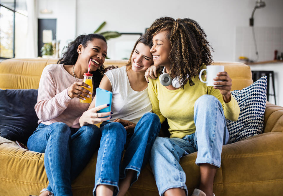 friends hanging on the couch