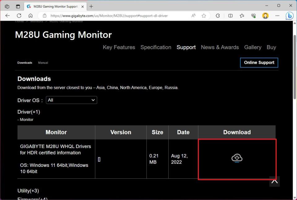 Monitor driver download