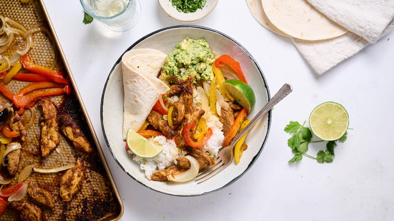 fajita bowl on a table