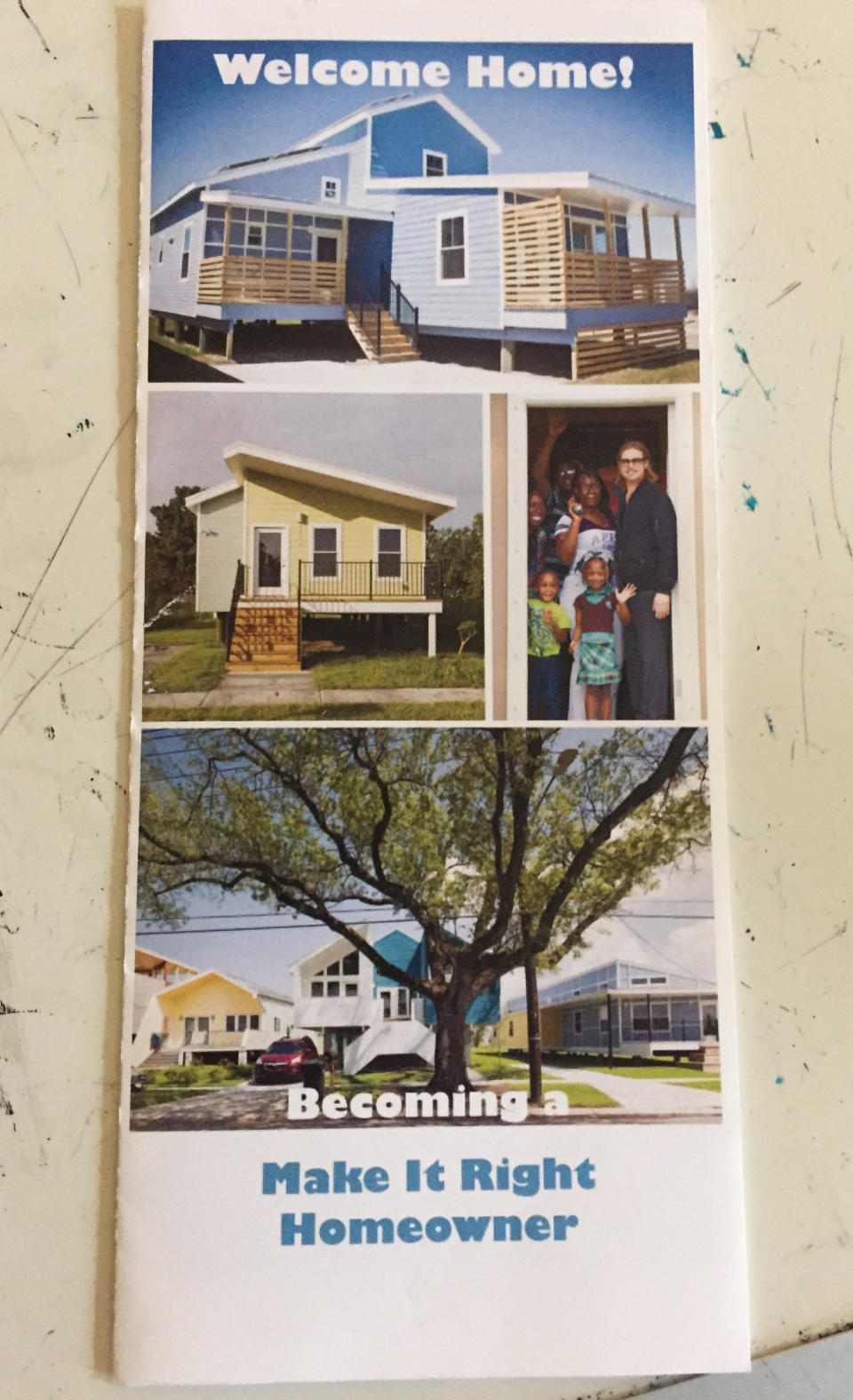 This old Make It Right brochure showcases the homes as brand new. Source: Australscope Photos