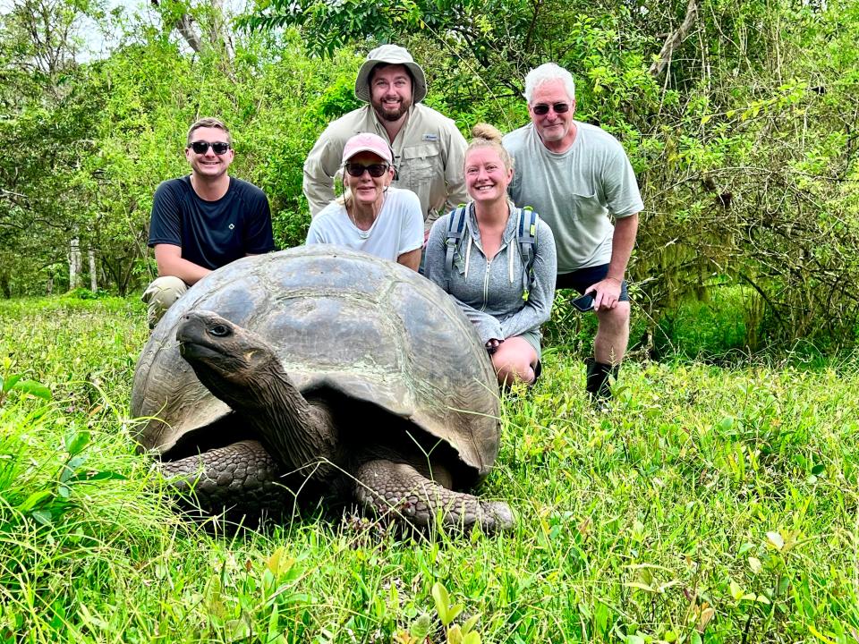Kate Kedenburg with her family in the Galápagos Islands.