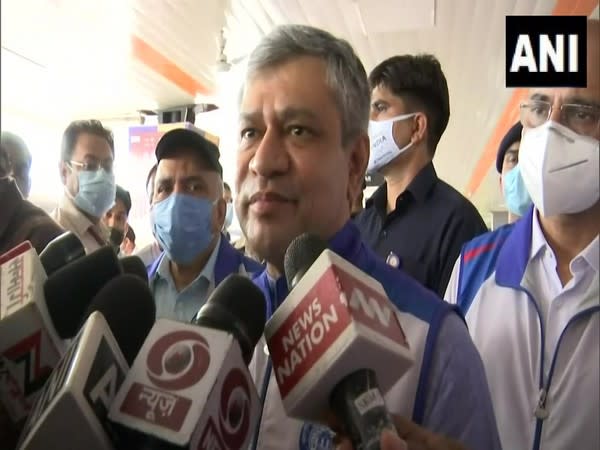 Railway Minister Ashwini Vaishnaw at New Delhi railway station on Friday. (Photo/ANI)