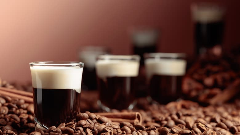 coffee cocktails on roasted beans