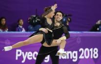 Figure Skating - Pyeongchang 2018 Winter Olympics - Ice Dance free dance competition final - Gangneung, South Korea - February 20, 2018 - Alisa Agafonova and Alper Ucar of Turkey perform. REUTERS/Lucy Nicholson