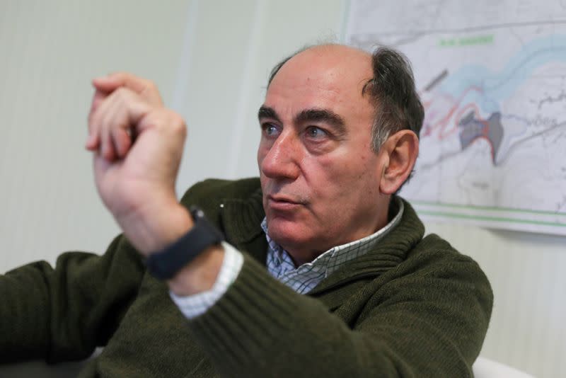 FILE PHOTO: Iberdrola CEO, Jose Ignacio Galan, gestures during an interview with Reuters in Daivoes dam construction site, near Ribeira da Pena