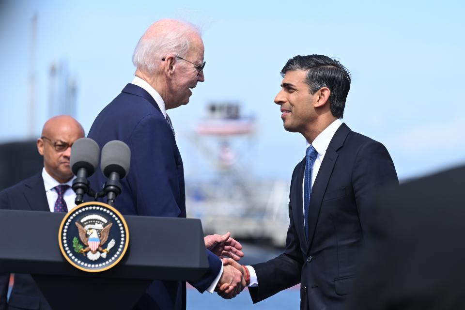 Joe Biden and Rishi Sunak are due to meet in Washington DC (Leon Neal/PA) (PA Wire)