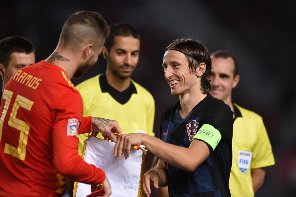 Real Madrid team-mates Sergio Ramos and Luka Modric will face off again: Getty Images