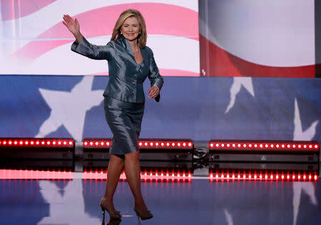 FILE PHOTO: Representative Marsha Blackburn (R-TN) takes the stage to speak during the final day of the Republican National Convention in Cleveland, Ohio, U.S. July 21, 2016. REUTERS/Mike Segar/File Photo