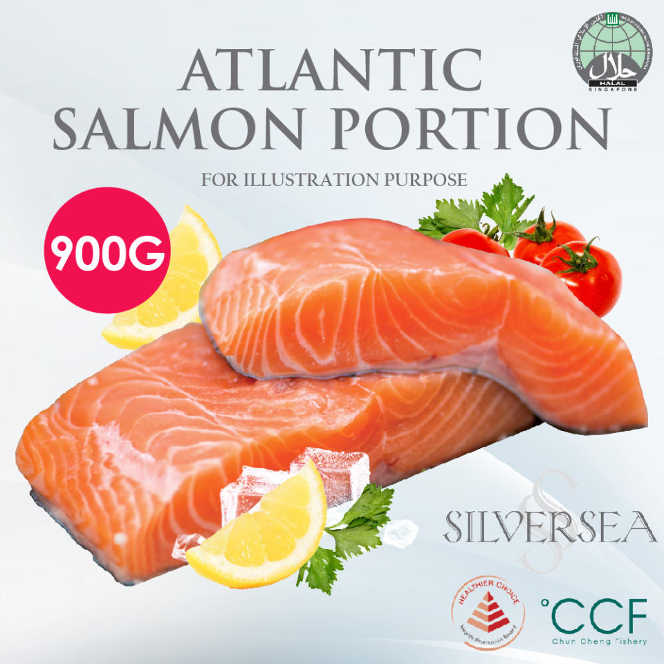 Silversea - Premium Atlantic Salmon Fish Fillet Steak 450G/900G Fresh Frozen Seafood - HALAL. (Photo: Shopee SG)