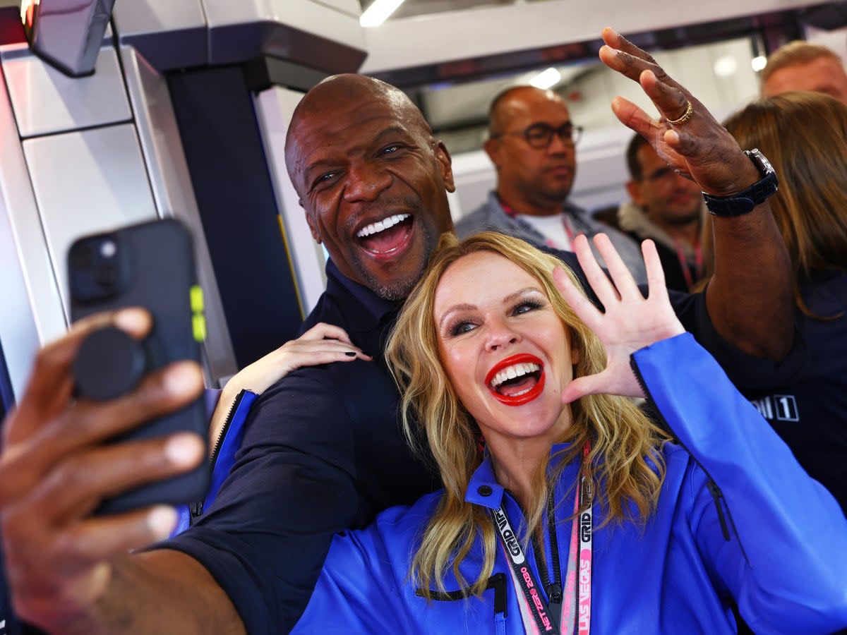 The ‘Padam Padam’ hitmaker was spotted taking selfies with ‘Brooklyn Nine-Nine’ star Terry Crews (Getty Images)