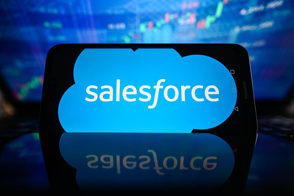 El logo de Salesforce (Photo Illustration by Omar Marques/SOPA Images/LightRocket via Getty Images)