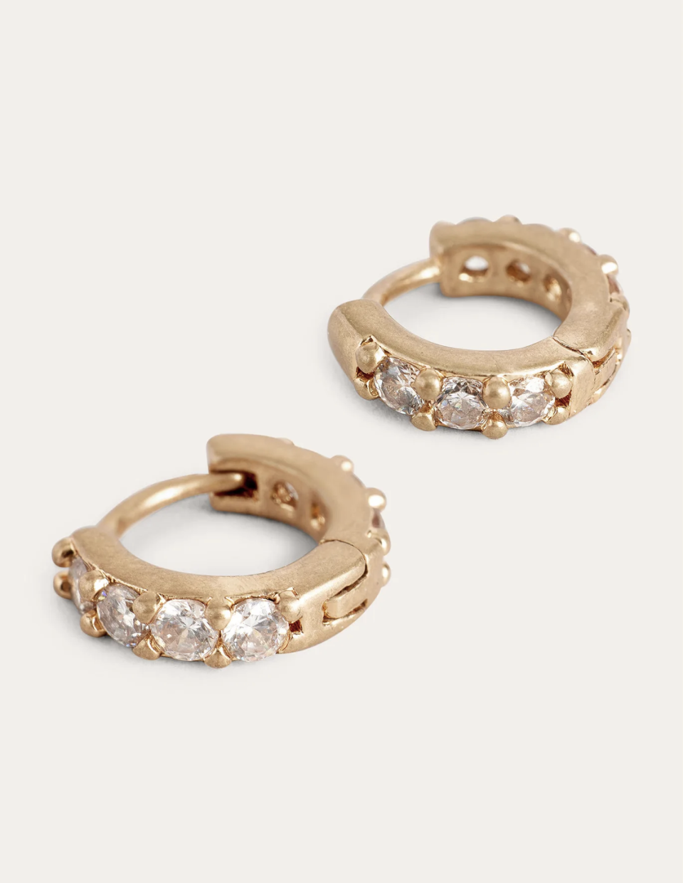 pavé huggie hoop earrings