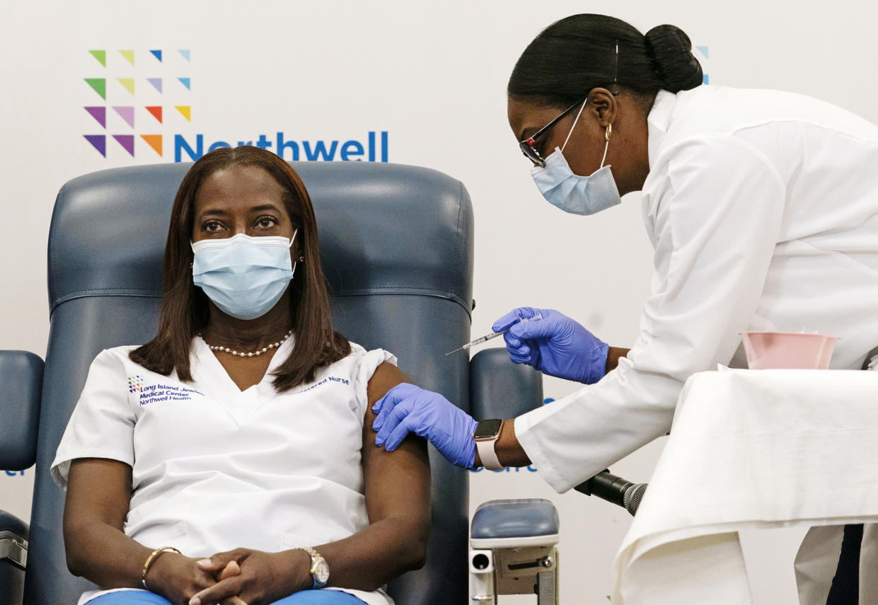 Image: Nurse Sandra Lindsay (Mark Lennihan / Pool via AP file)