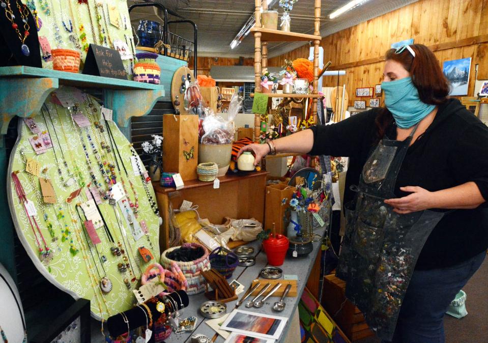 Rena Masson at Tunk City Revival on Main Street in Danielson Thursday. [John Shishmanian/ NorwichBulletin.com]