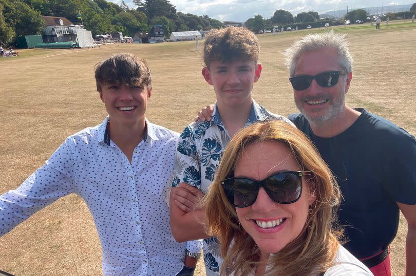 A family photo of Barnaby, brother Charlie and parents David and Emma Webber