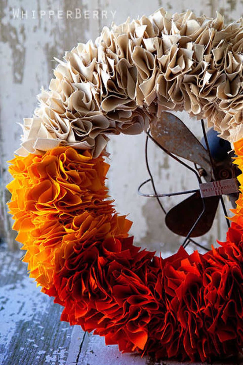 Candy Corn Colored Fall Wreath