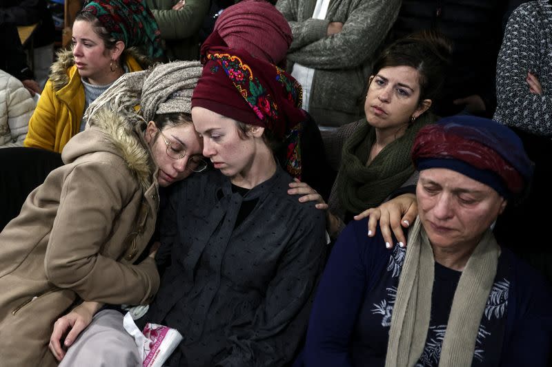 Funeral procession of Yehuda Dimentman who was killed in a Palestinian shooting attack near the Jewish outpost of Homesh in the Israeli-occupied West Bank