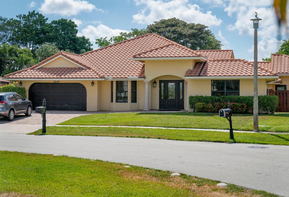 The suburban Boca Raton home where Tzvi Allswang held his therapist captive after their session on July 1, 2022. Deputies arrived hours later to find her car in the driveway.