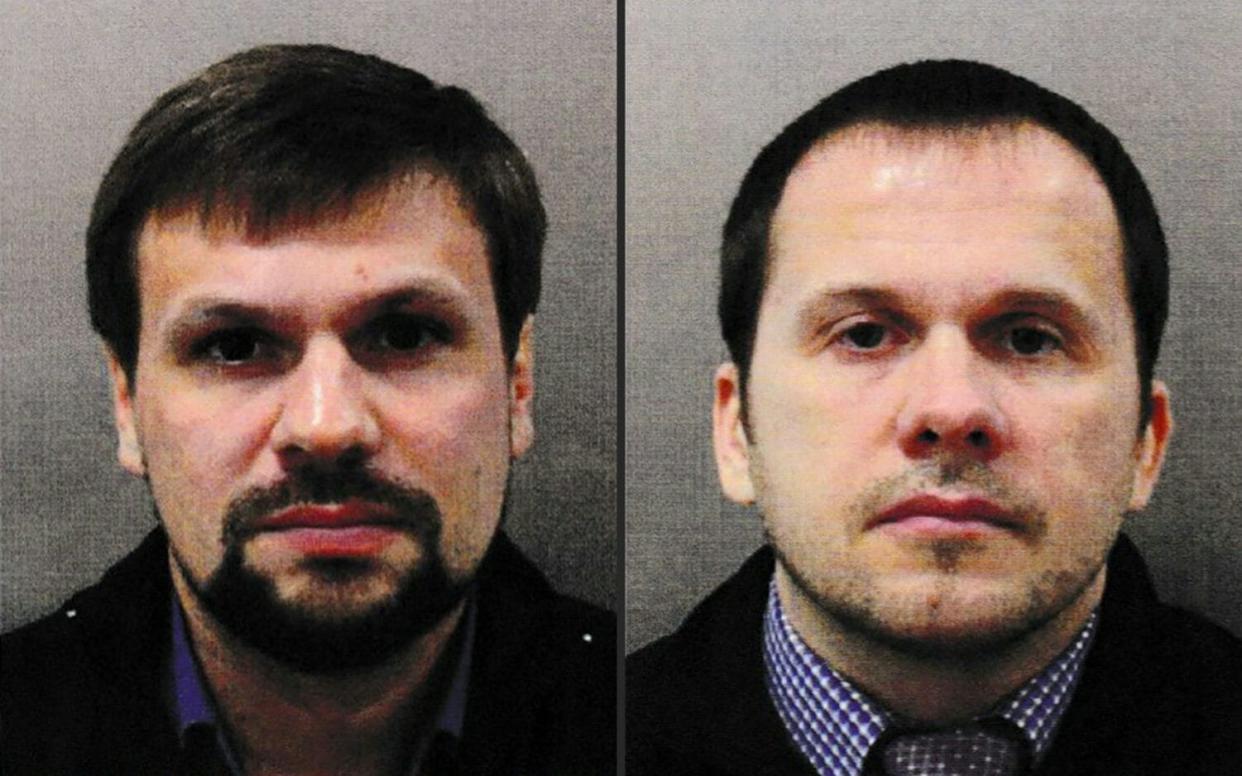 Ruslan Boshirov (L) and Alexander Petrov were using aliases when travelling to the UK - AFP