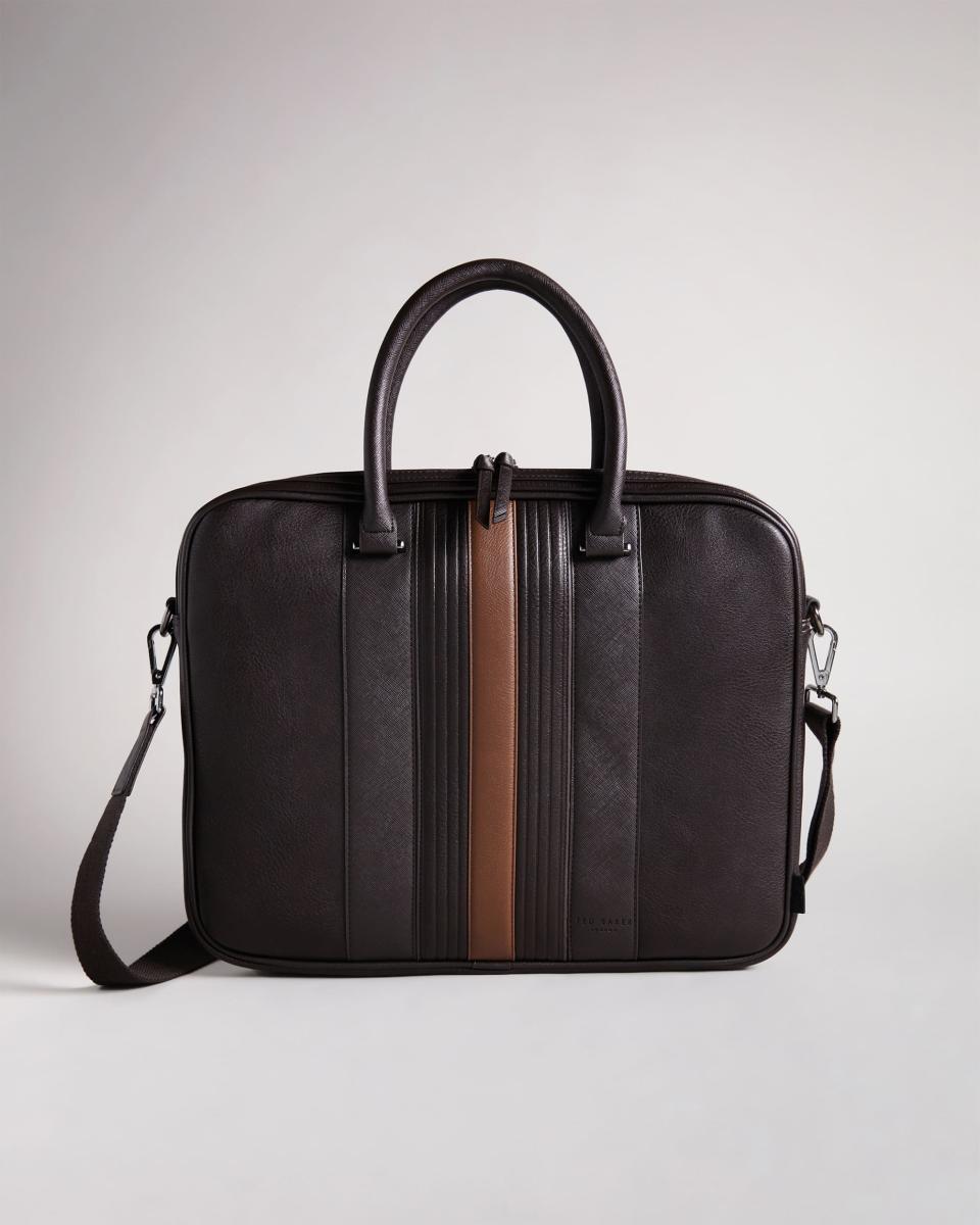 ted baker striped pu document bag