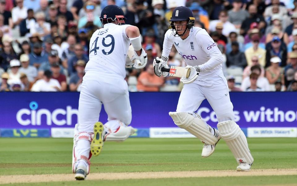 Alex Lees (left) and Zak Crawley (right) helped to leave England in sight of a record run chase - AP