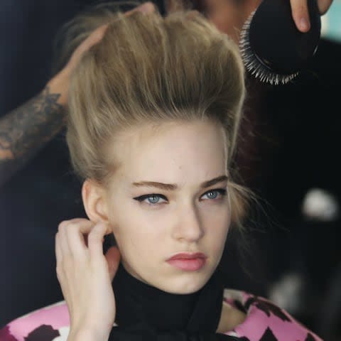 Patsy Stone hair with a modern twist at Erdem - Credit: Isabel Infantes/&nbsp;PA