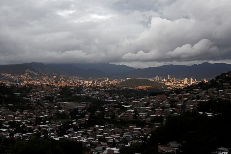 A general view shows storm clouds as Hurricane Iota approaches, in Tegucigalpa