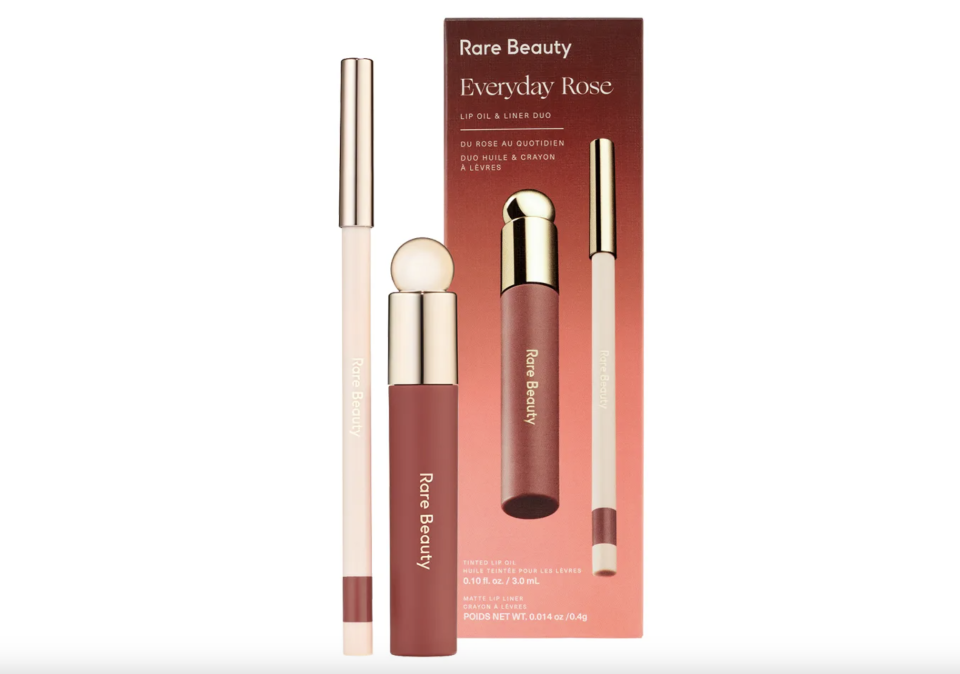 Rare Beauty Everyday Rose Lip Oil & Lip Liner Duo (Holiday Limited Edition). (PHOTO: Sephora)