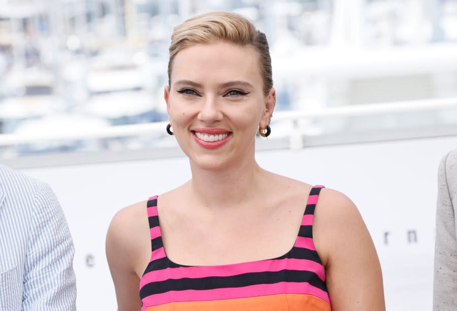 FILE – Scarlett Johansson poses for photographers at the photo call for the film “Asteroid City” at the 76th international film festival in Cannes, southern France, May 24, 2023. (Photo by Joel C Ryan/Invision/AP, File)