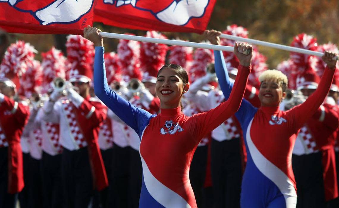 The Fresno State color guard participated in the Veterans Day Parade on Nov. 11, 2022.