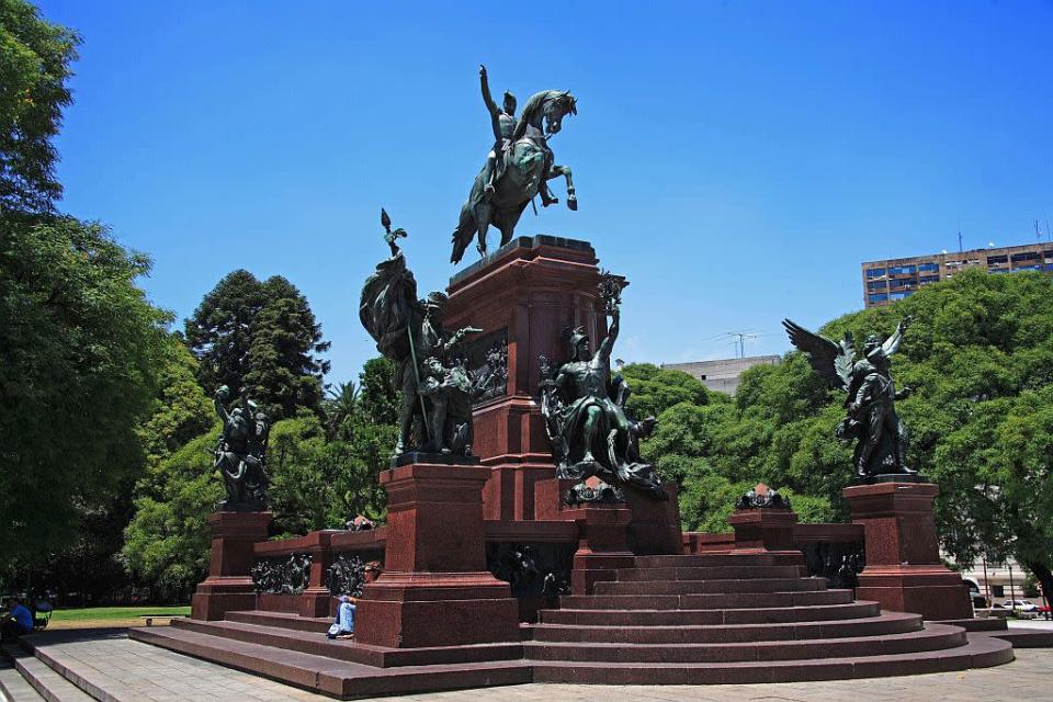 The monument of General San Martin at Plaza San Martin in Buenos Aires, Germany. The Republic of Argentina is a former Spanish colony and the capital Buenos Aires is one of the biggest cultural centre of the South American continent.