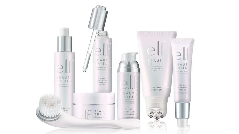 The skin-protecting E.L.F. Beauty Shield helps ward off wrinkles, sun damage, and dryness with a primer, mist, mask, and more.