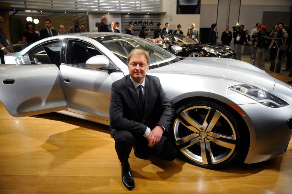 Henrik Fisker stellt den Fisker Karma vor. Das Auto, das er im Rahmen seines ersten – mittlerweile nicht mehr existierendem – Automobilunternehmens produzierte. - Copyright: Reuters/Phil McCarten