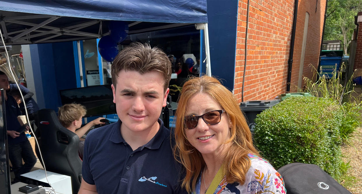 Mother-of-two Non, whose son Tom, 17, (on left) has Tourette's syndrome, says the symptoms such as tics began when he was seven years old. (Image supplied)