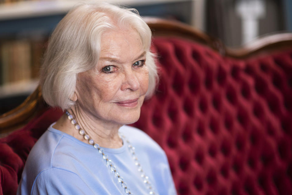 This Sept. 28, 2019 photo shows actress Ellen Burstyn posing for a portrait in the Paul Newman Library of the Actors Studio in New York, where she serves as a co-resident of the Actor’s Studio with fellow actors Al Pacino and Alec Baldwin. (Photo by Charles Sykes/Invision/AP)