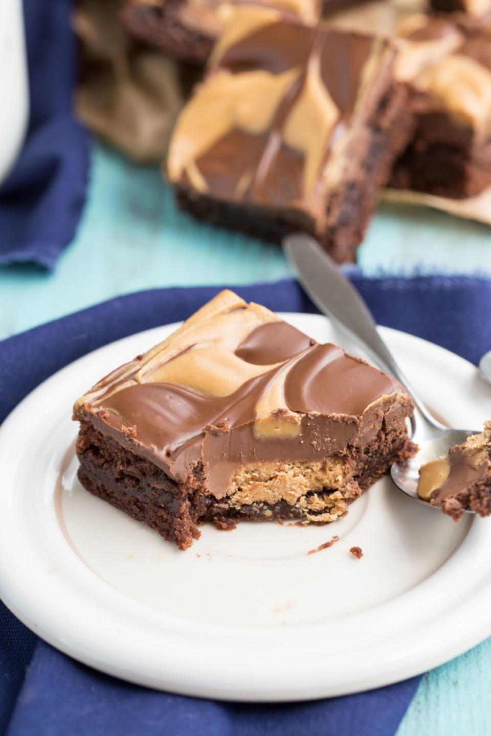 Double-Layered Peanut Butter Cup Brownies