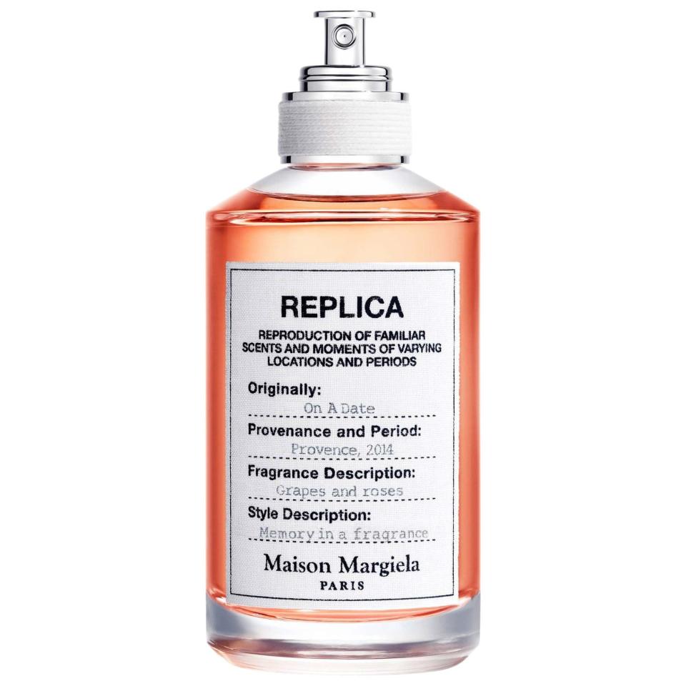 <p><strong>Maison Margiela</strong></p><p>sephora.com</p><p><strong>$85.00</strong></p><p><a href="https://go.redirectingat.com?id=74968X1596630&url=https%3A%2F%2Fwww.sephora.com%2Fproduct%2Fmaison-margiela-replica-on-date-P503905&sref=https%3A%2F%2Fwww.elle.com%2Fbeauty%2Fg42706094%2Fvalentines-day-beauty-gifts%2F" rel="nofollow noopener" target="_blank" data-ylk="slk:Shop Now;elm:context_link;itc:0;sec:content-canvas" class="link ">Shop Now</a></p><p>If you're more wine-and-dine than chocolates-and-flowers, this perfume hits all the right notes. Patchouli and black current liquor will have you smelling like the best night out ever. </p>