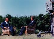 <p>In one of his final interviews, JFK sat down with CBS's Walter Cronkite at his Cape Cod home. The interview is both an incredibly revealing and emotional one to look back on, as the anchor asked plenty of questions about Kennedy's plans for 1964 and running for reelection. "I think we will have to wait and see a year and a half from now. A year now," <a href="https://www.jfklibrary.org/asset-viewer/archives/JFKPOF/046/JFKPOF-046-025" rel="nofollow noopener" target="_blank" data-ylk="slk:the President said" class="link ">the President said</a> at the time, "It is not that long."</p>