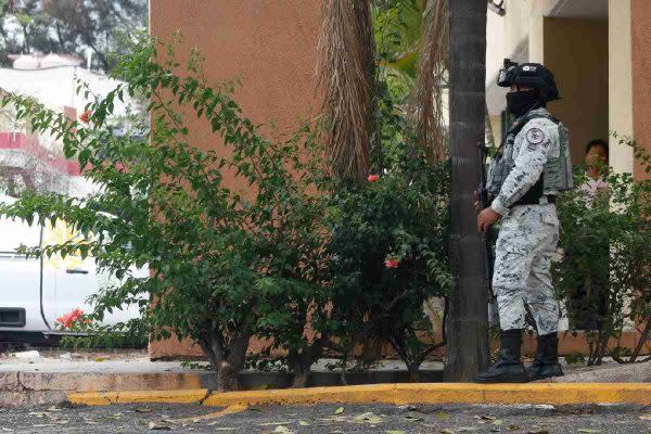 Guardia nacional en metlatónoc, guerrero, donde fueron asesinadas cuatro personas entre ellas el hijo del exalcalde