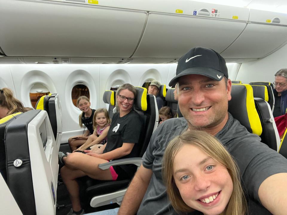 TCPalm Executive Editor Adam Neal and his family prepare to take off the Vero Beach Municipal Airport to Hartford, Connecticut, aboard Breeze Airways on March 18, 2023.