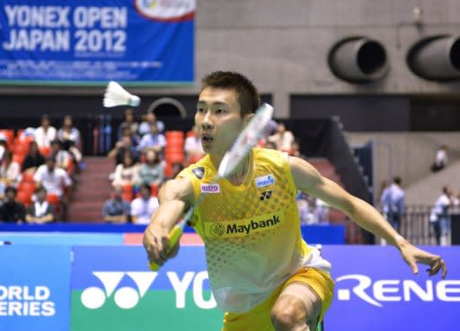 Malaysia's Lee Chong Wei during his Japan Open final against Thailand's Boonsak Ponsana on September 23. Lee fended off a spirited challenge from Boonsak to win the men's singles title at the badminton tournament on Sunday