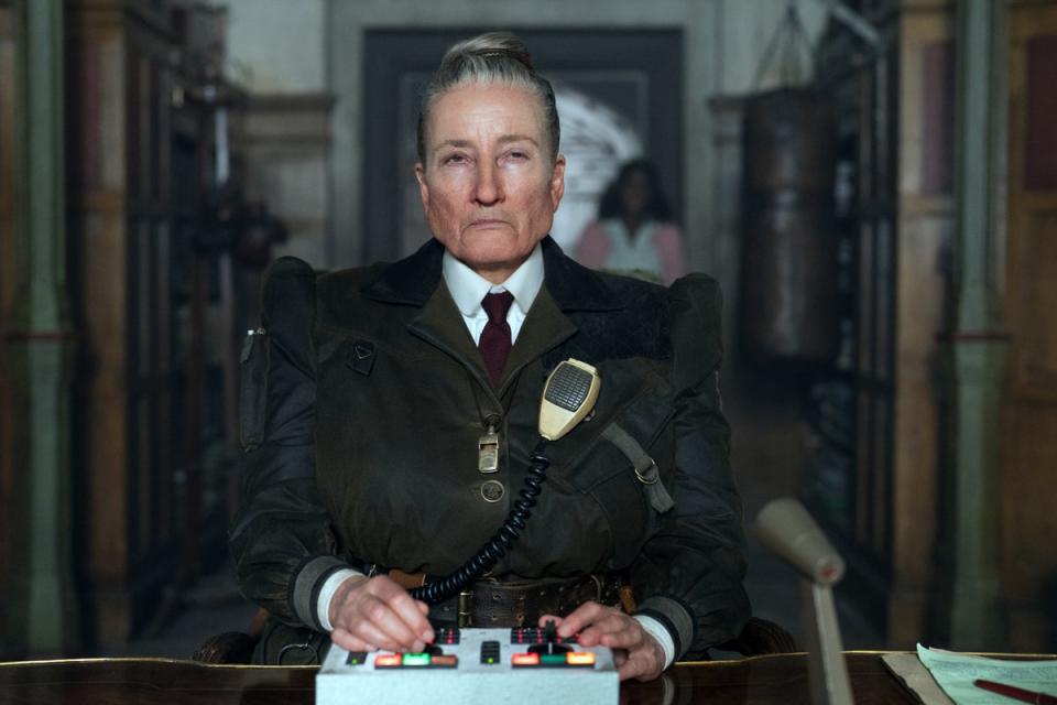 Terrifying:  Emma Thompson as Miss Trunchbull (DAN SMITH/NETFLIX)