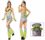 <p>Of course, there's no way <i>Sesame Street</i> would license this travesty, so the costume is called "Sexy Trash Monster." We're not sure what's worse — the fuzzy green bra, those ridiculous leg-warmers, or the "trash appliques" that come on those metallic shorts. Really, they should rename this the "Trashy Monster."<br><br> (Credit: <a rel="nofollow noopener" href="http://www.yandy.com/Sexy-Grouchy-Costume.php" target="_blank" data-ylk="slk:Yandy.com;elm:context_link;itc:0;sec:content-canvas" class="link ">Yandy.com</a>/PBS) </p>