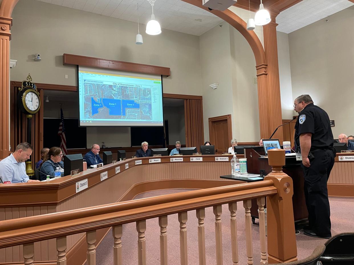 City of Oconomowoc Police Chief James Pfister discusses the ordinance to allow bow hunting in certain parts of the city to manage the deer herd size in the municipality.
