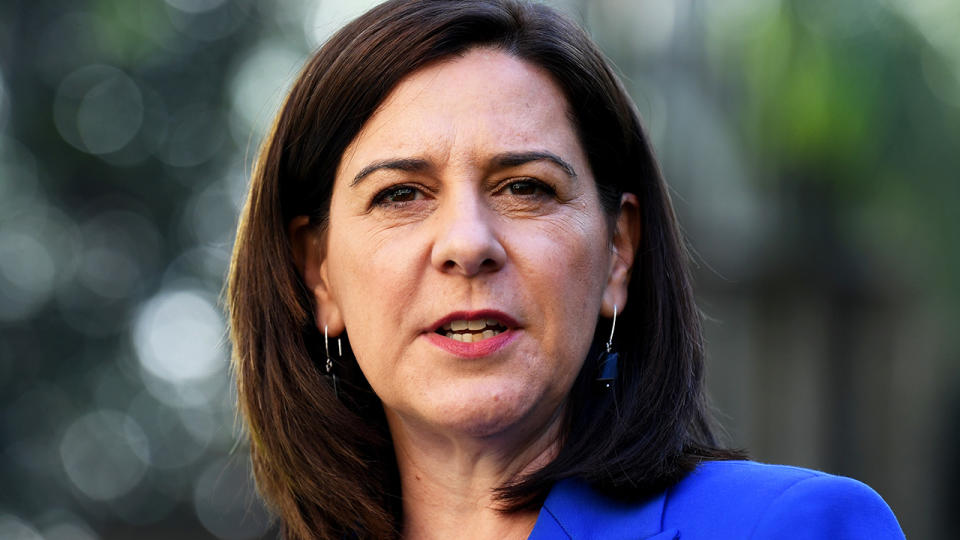 Deb Frecklington, pictured here at a press conference in Brisbane. 